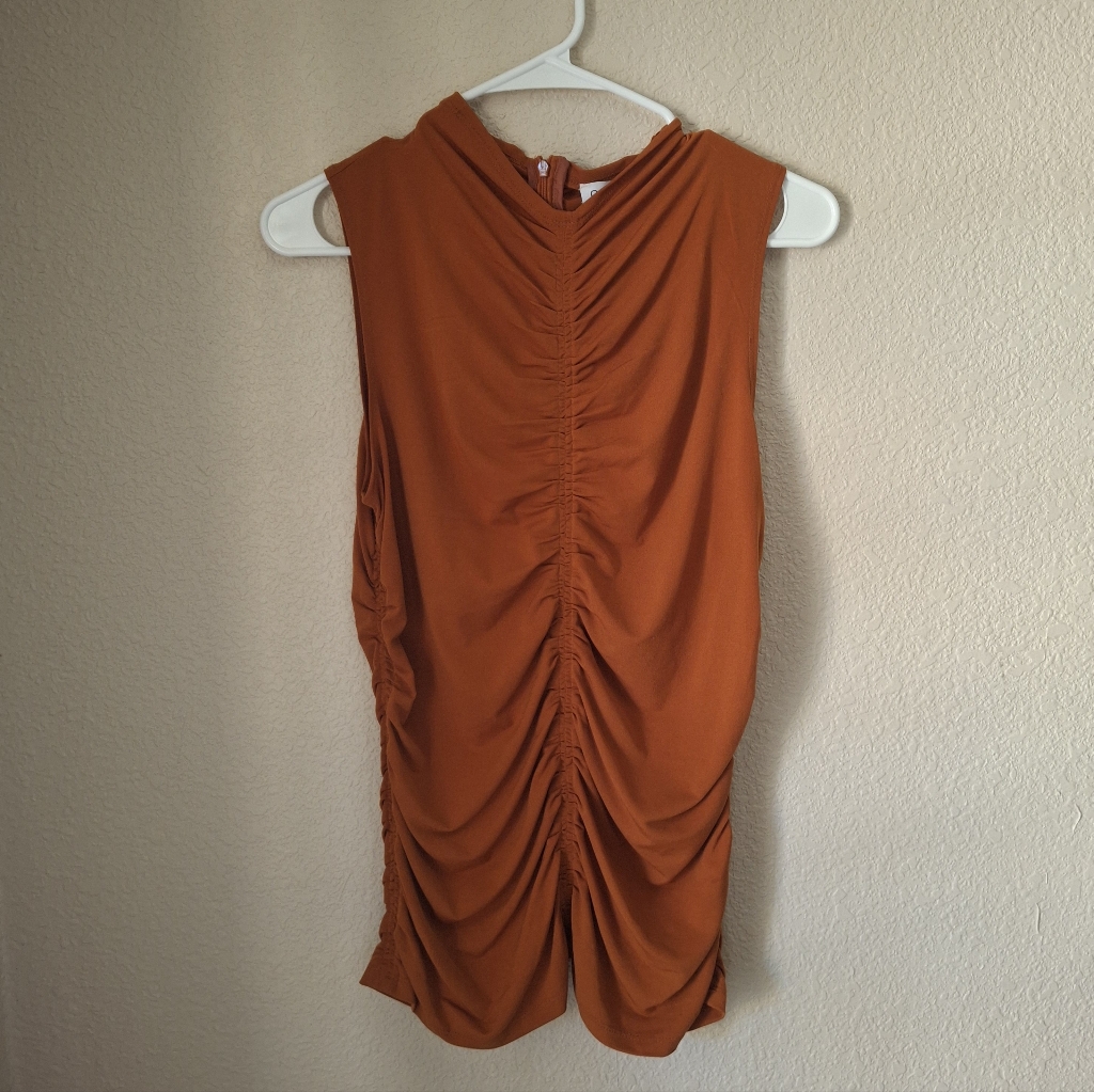 Calvin Klein Burnt Orange Sleeveless Top Nwt Medium